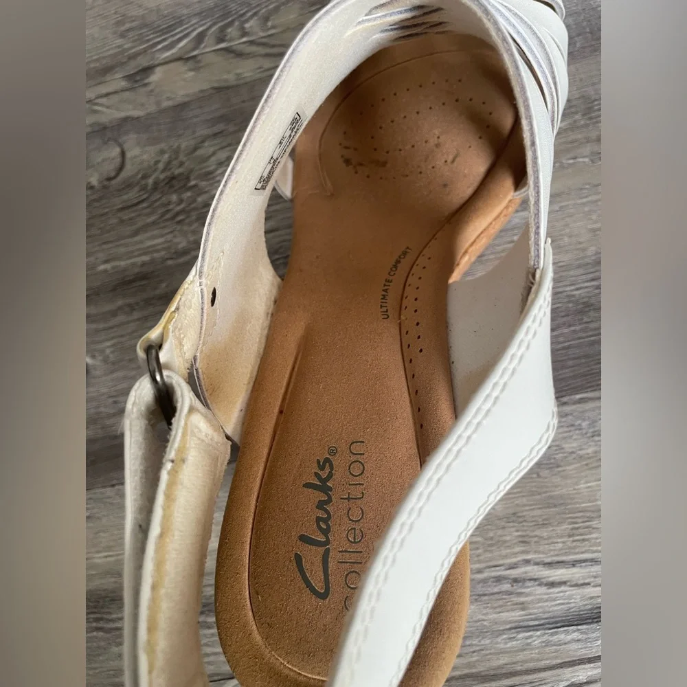 Elegant White Cork Wedge Sandals